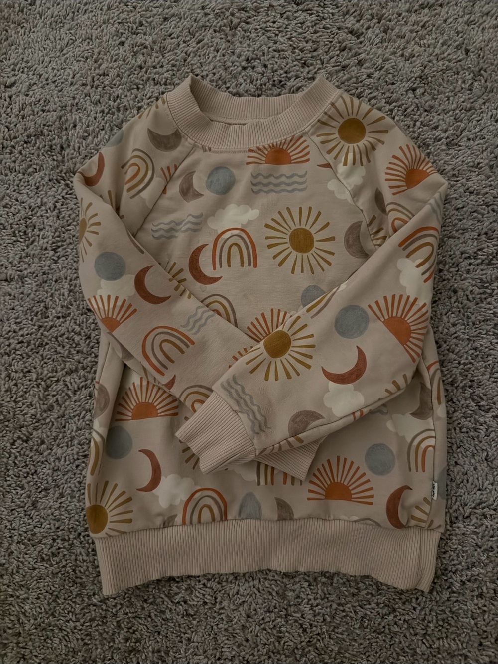 Little Sleepies Beige Sunrise & Moon Print Crewneck Sweatshirt